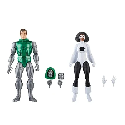 Image of Marvel Hasbro Legends Series Captain vs. Doctor Doom, Avengers 60th Anniversary Collectible 6 Inch Action Figures