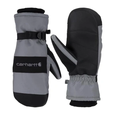 Image of Carhartt Men&#039;s W.P. Waterproof Insulated Mitt Cold Weather Gloves, Dark Grey/Black, Large