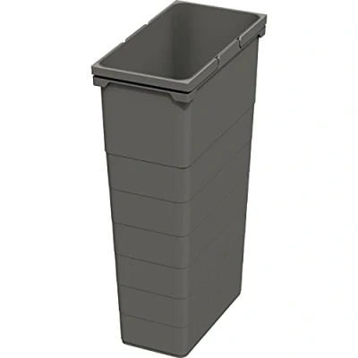 Image of NINKA 5074.90 42514 Rubbish Bin 42 Litres with Handles for Waste Plastic Dark Grey Silver L
