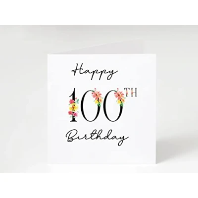 Image of Happy Birthday Card, 100th Age 100 Milestone Card