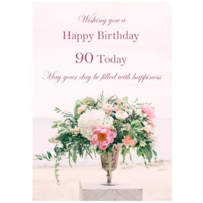 Image of Beebooh Flower arrangement 90th birthday card