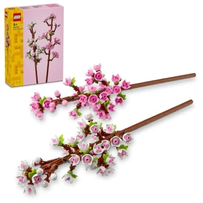 Image of LEGO Cherry Blossoms, Artificial Faux Flowers Set, Makes a Great Desk Decor Accessory or Kids&#039; Bedroom Decoration, Birthday Gift Idea for 8 Plus Year Old Girls, Boys and Teens 40725
