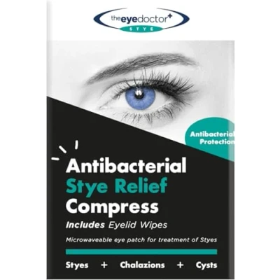 Image of The Eye Doctor Stye Relief Compress Featuring Sterileyes Microwaveable Single Patch Treatment of Styes, Chalazion &amp; Cyst Moist Heat Mask for Dry Eyes, Blepharitis MGD