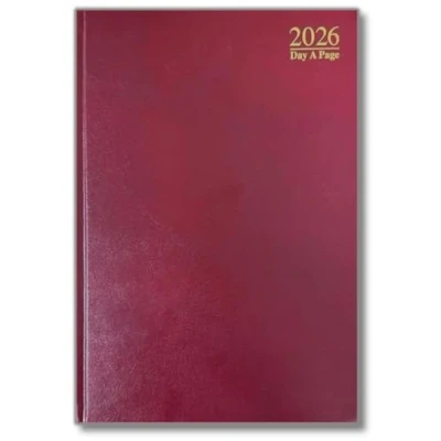Image of 2025 Diary A4 A5 A6 Week to View Page A Day Desk Hard Backed For Home And Office Use (Red, Page)
