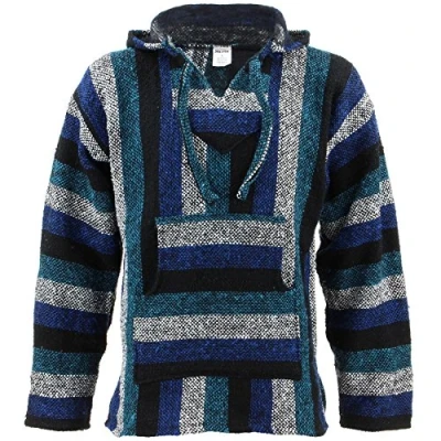 Image of Siesta Mexican Baja Jerga Hoody Cool Blue (XX Large)