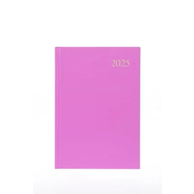 Image of Collins Essential 2025 Business Diary A5 Week to View Planner with Leathergrain Hardback Cover Pink ESSA53.50 25