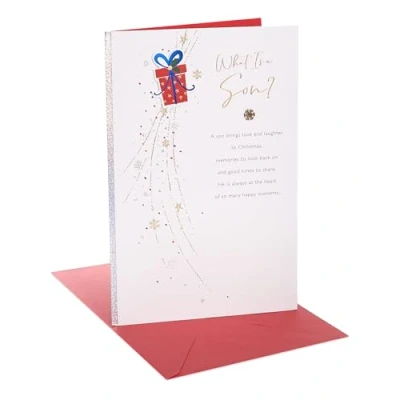 Image of UK Greetings Christmas Card for Son Sentimental Design