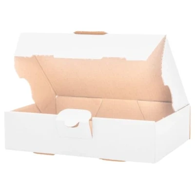Image of Maxi Postal Boxes Folding Shipping Box Maxibrief Corrugated Cardboard 180?x 130?x 45?mm, White, MB. 2??Choice of Quantity