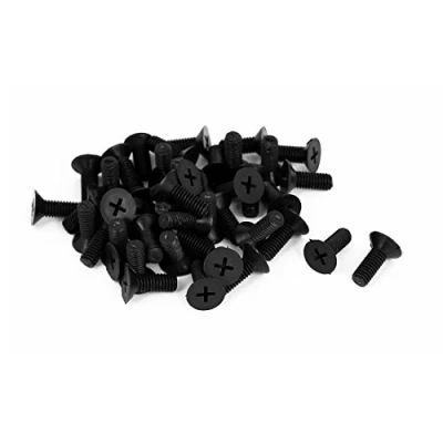 Image of Sourcingmap M6x15mm Phillips Nylon Countersunk Head Bolt Machine Screw Black 50Pcs