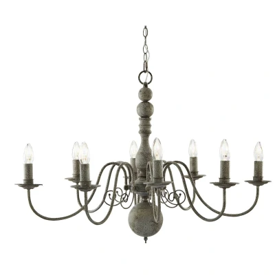 Image of Greythorne 8 Light Chandelier Grey Finish, E14