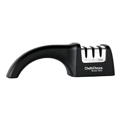 Image of Chefs Choice 4633900 4633 Angle Select Diamond Hone 3 Stage Manual Knife Sharpener, Plastic, Black
