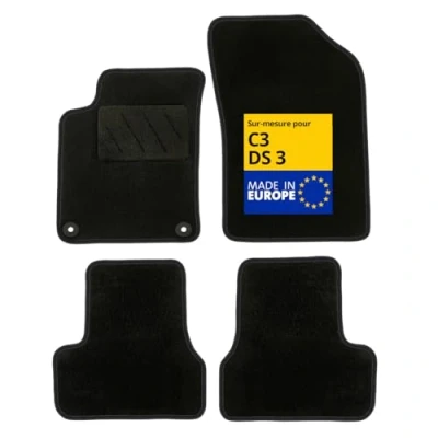 Image of DBS Car Floor Mats Tailored for C3/DS3 With Fixing Clips Non Slip Mat Galaxy Carpet Pack of 4