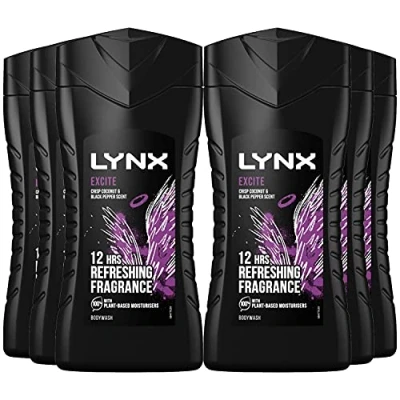 Image of 6 LYNX Shower Gel 250ML Excite