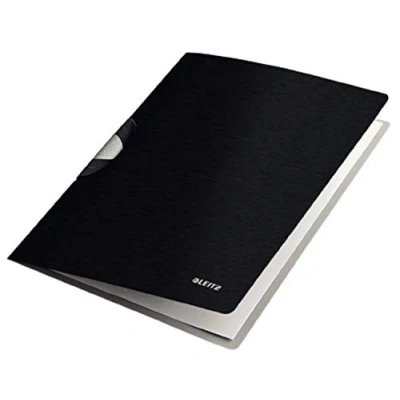 Image of Leitz A4 Professional ColorClip File, 40 Sheet Capacity, Flexible Plastic, Satin Black, Style Range, 41650094