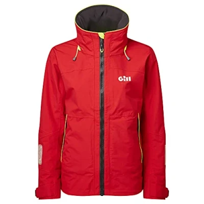Image of Gill OS3 Womens Coastal Sailing Jacket Waterproof, Breathable &amp; Stain Repellent (Red, 16)