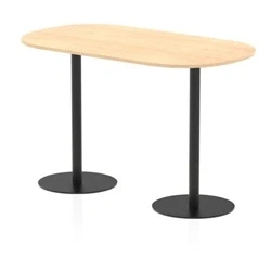 Image of Italia 1800mm Poseur Boardroom Table Maple Top 1145mm High Black Leg