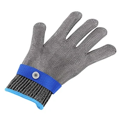Image of Safety Glove Cut Proof Stab Resistant 316L Stainless Steel Wire Hunting Fishing Butcher Durable Cotton High Performance Level 5 Protection (XXL)