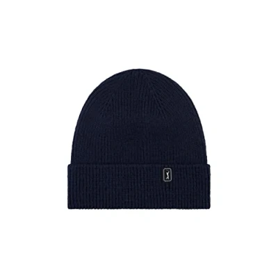 Image of PGA Tour Men&#039;s Beanie, Recycled Polyester, Ribbed Cuff, Warm Winter Knitted Fashion Hat Women, True Black Iris, One Size