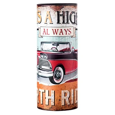 Image of Rebecca Mobili Umbrella Holder Stand Wood Fabric Red Yellow Light Blue Urban Entry Home Office 49 x 20 cm (H W D) Art. RE4830