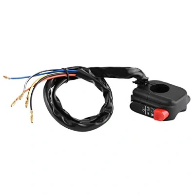 Image of Motorcycle Handlebar Mount Switch Assembly, 7/8inch Motorbike On Off Assembly with Connecting Wiresmotorcycle starter button