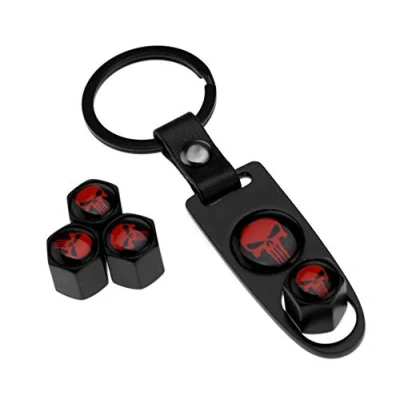 Image of the Lord of Tools 4pcs Valve Dust Caps, Metal Skull Cover Fit Car Air Wheel Tyre Tire with Spanner Keying