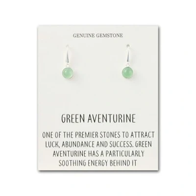 Image of Philip Jones Green Aventurine Drop Earrings with Quote Card