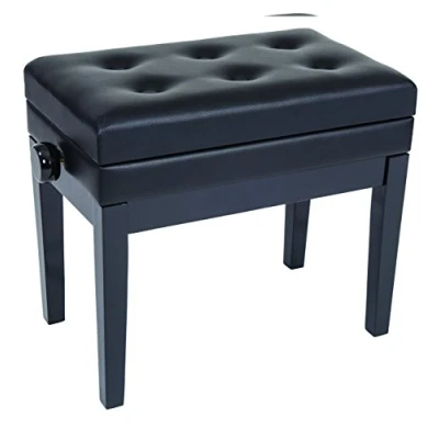 Image of Kinsman KPB10BK Deluxe Adjustable Piano Bench with Storage Black