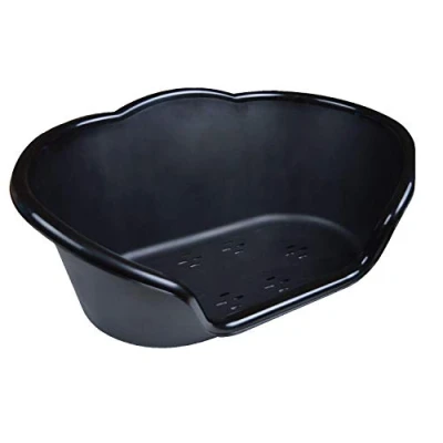Image of YöL Heavy duty plastic waterproof dog bed Small pet cat puppy basket cushion Black