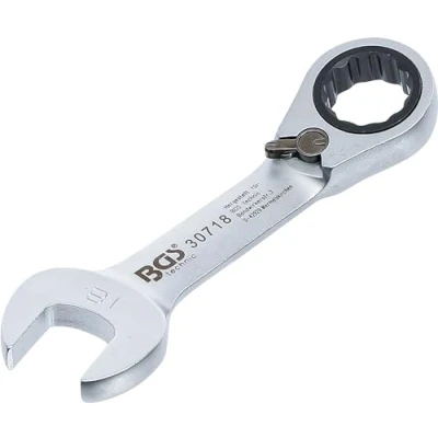 Image of BGS 30718 Ratchet Combination Wrench short reversible 18 mm