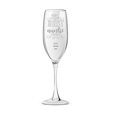 Image of ukgiftstoreonline Gift For Auntie Personalised Engraved Champagne Prosecco Glass Flute