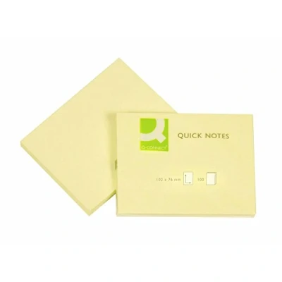 Image of Q Connect KF01410 Sticky Notes 76 x 102 mm Yellow