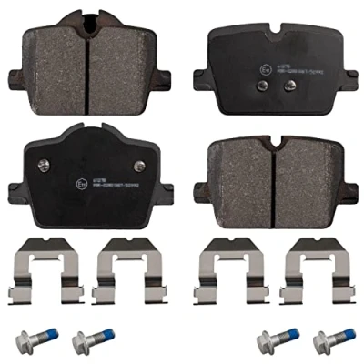 Image of 34206888831, 34206888832 Brake pad set BLUE PRINT ADBP420050 Rear Axle prepared for wear indicator with attachment material BMW: 3 Saloon, Touring