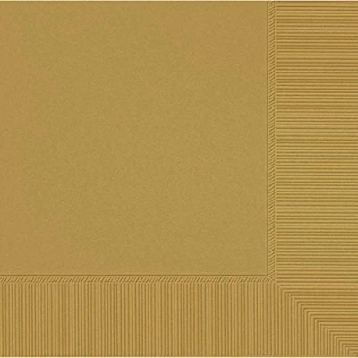 Image of amscan Gold 2 Ply Luncheon Napkins Party Pack 33cm 20 Pcs