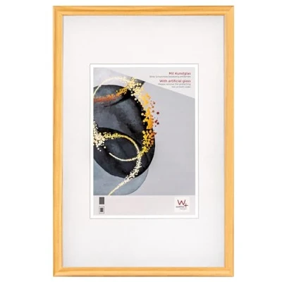 Image of walther design Select HSX015H Picture Frame, Wooden Frame with Art Glass, 10 x 15 cm, Nature