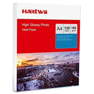 Image of Hartwii 120 Sheets A4 180Gsm High Glossy PhotoPaper for Inkjet Printing