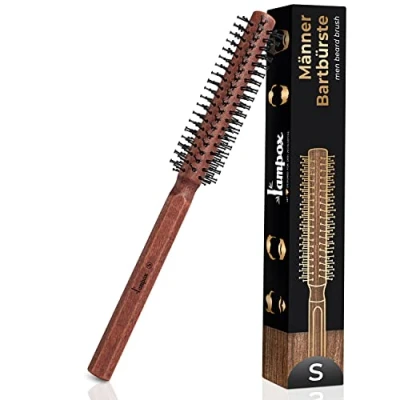 Image of lampox Beard Round Brush for Men Styling, Detangling &amp; Smoothening Hair Short