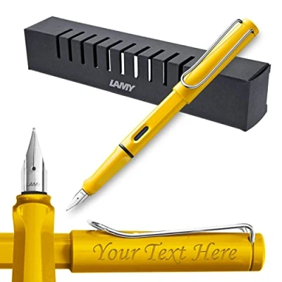 Image of Lamy Safari yellow Fountain Pen + FREE Engraving great for Gifts or School (Medium)