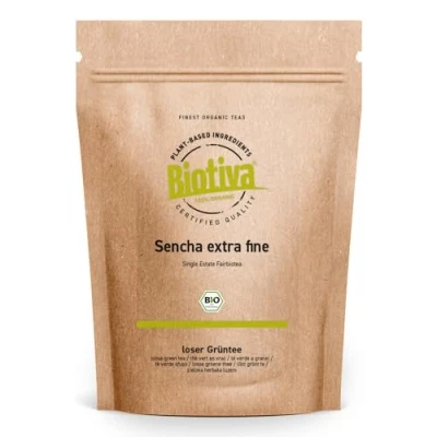 Image of Biotiva Sencha Green Tea Organic 1000g Top 1kg Slightly Grassy, Flowery Fairbiotea Certificate DE ECO 005