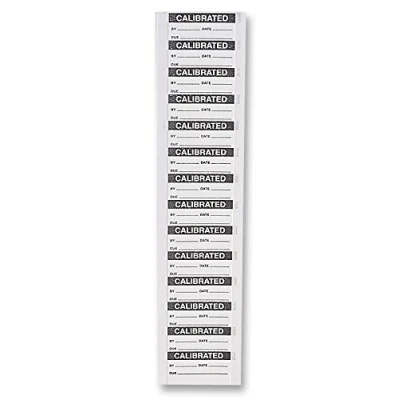 Image of Label, CALIBRATED, WHT ON BLK, PK350 PRE Printed Labels, 350 X Qty 7827285