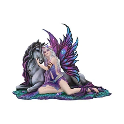Image of Nemesis Now Evania Fairy Unicorn Figurine 40cm Purple, Resin
