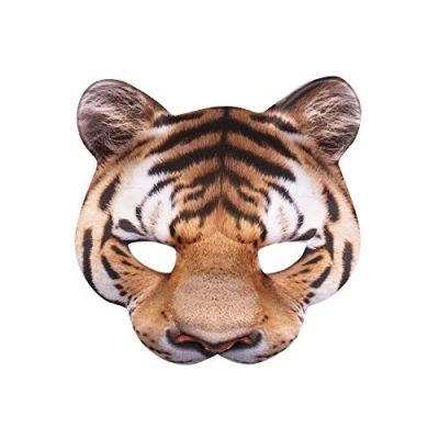 Image of Boland 56730 BOL56730 Tiger Foam Mask, Adult, Orange, Black