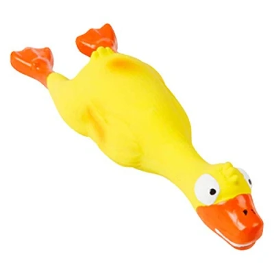 Image of MEISISLEY Rubber Chicken Dog Toy Pet Toys For Dogs Ball Interactive Chew Squeaky Large Latex yellow duck