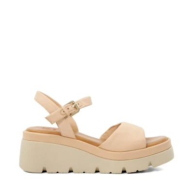 Image of Dune Ladies Komodo Wedge Heeled Sandals Size UK 8 Heel Wedges Blush