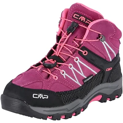 Image of CMP Rigel MID Trekking WP Hiking shoes for kids, Size: 11.5K, Berry/pink fluo Leather and textile