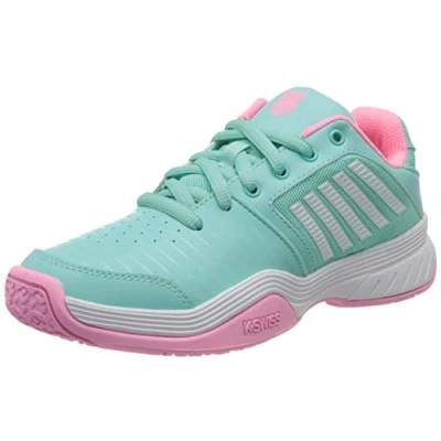 Image of K Swiss Performance Unisex Court Express Omni Tennis Shoes, Blue (Aruba Blue/Soft Neon Pink/White 437), 5 UK