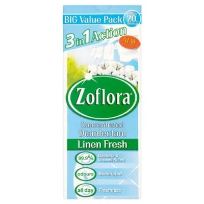 Image of Zoflora 3in1 Action Concentrated Disinfectant Linen Fresh 500ml (Pack of 6 x 500ml)