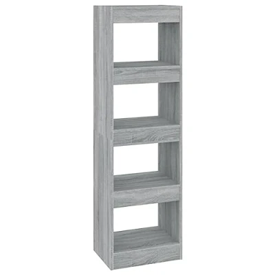 Image of vidaXL Book Cabinet/Room Divider Indoor Storage Shelf Stand Rack Bookcase Cabinet Home Organiser Room Partition Furniture Grey Sonoma