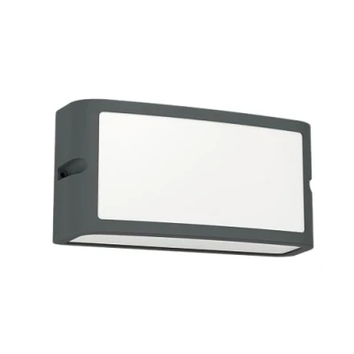 Image of Eglo LED Outdoor Wall Light Fixture Camarada, External Porch Lighting, Rectangular Outside Spotlight, Flat façade lamp, Anthracite Metal, Cool White, IP54