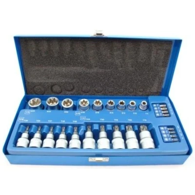 Image of Toolzone 27 Piece 3/8 &amp; 1/2&quot; Star Bits E Sockets