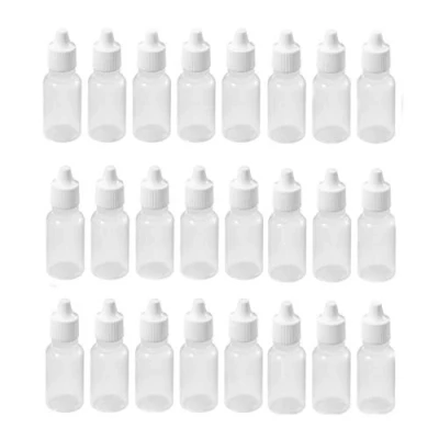 Image of VASANA 24 PCS 30ml 1oz Empty Plastic Squeezable Eye Dropper Bottles Portable Liquid Container with Screw Caps and Plugs for Essential Oil Sample Reagent Cosmetic Lab Drops